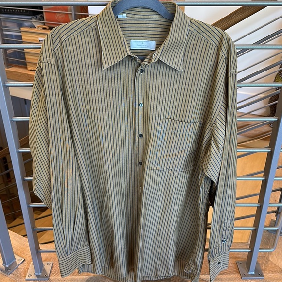 Ermeneglide Zegna men’s pin stripped large long sleeve designer, 100% cotton. - Picture 3 of 7